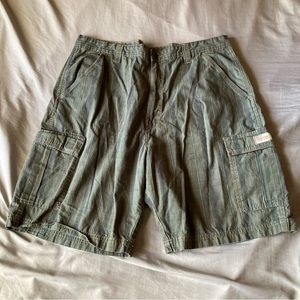 JNCO Cargo Shorts Mens 38 Vintage Green Plaid Y2K Hip Hop